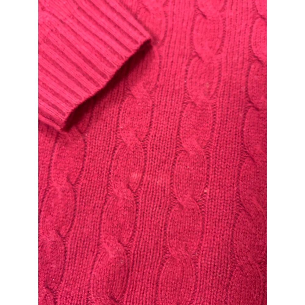 Polo Ralph Lauren Sweater Mens XL Red Cable Knit Crewneck Italian Yarn - Picture 3 of 11